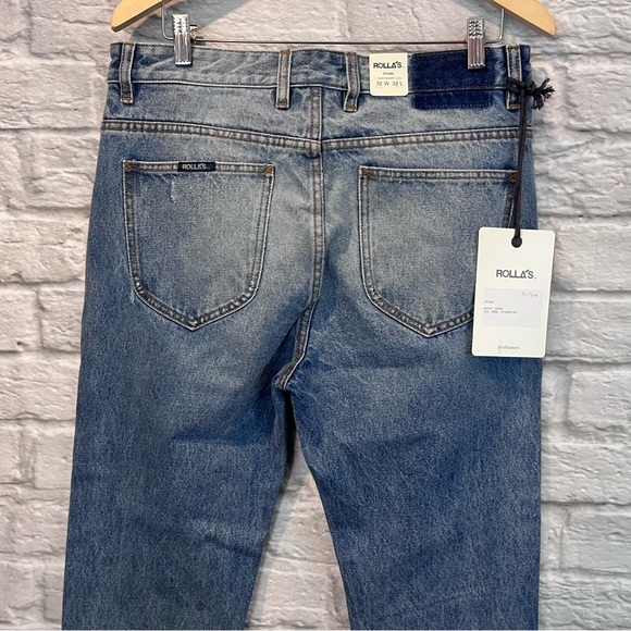 NWT ROLLA’S 34x25” STUBS Slim Short Leg - Stoned Rip Jeans (SAMPLE) - Picture 12 of 12